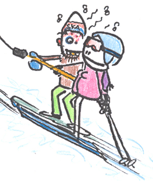 depp auf dem skilift
